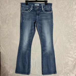 Daytrip Jeans Aquarius Flare Womens Size 31L Rhinestone Embroidery Low Rise